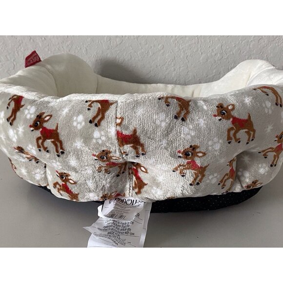 Rudolph The Red Nose Reindeer Cozy Cuddler Dog Pet Bed Soft Christmas NEW - Picture 10 of 16